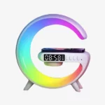 Haut-parleur Bluetooth intelligent Rechargeable - Réveil - Chargeur Sans Fil avec 15 W - Veilleuse LED RGB