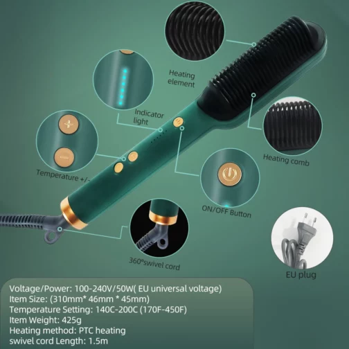 Brosse Lissante Électrique 2 en 1 HA808 – Forsa-Store
