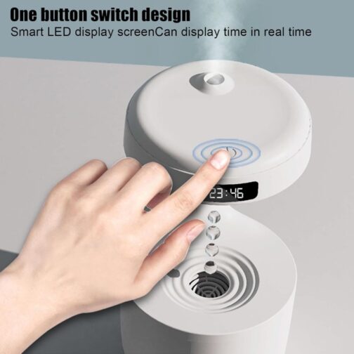 Diffuseur Humidificateur Anti Gravité avec Ecran LED En Forme De Goutte D’eau 600 Ml