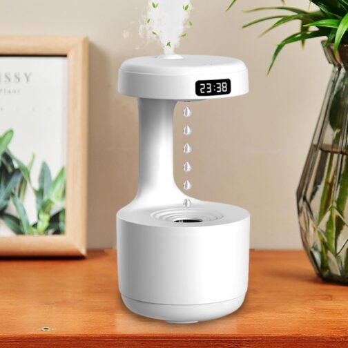 Diffuseur Humidificateur Anti Gravité avec Ecran LED En Forme De Goutte D'eau 600 Ml