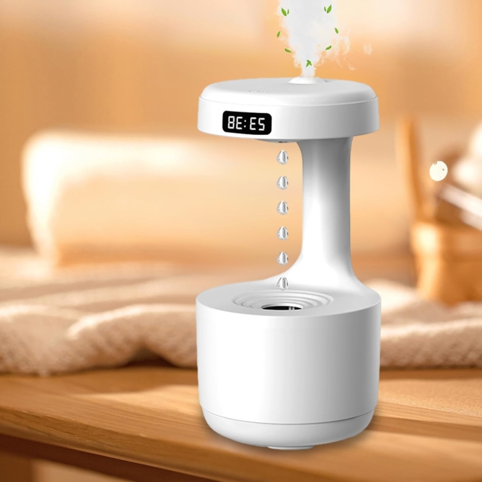 Diffuseur Humidificateur Anti Gravité avec Ecran LED En Forme De Goutte D'eau 600 Ml - ForsaStore TN - 1