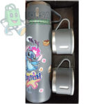 Ensemble de 2 tasses isothermes Stitch en acier inoxydable (Gris)