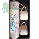 Ensemble de 2 tasses isothermes Stitch en acier inoxydable (rose clair)