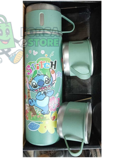 Ensemble de 2 tasses isothermes Stitch en acier inoxydable (vert pastel)