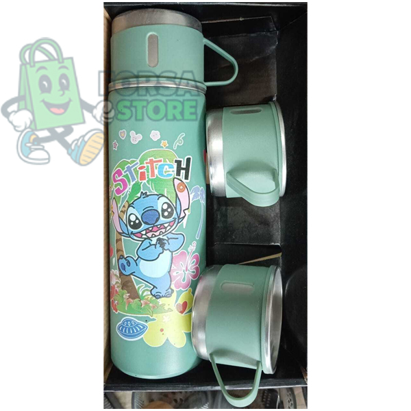 Ensemble de 2 tasses isothermes Stitch en acier inoxydable (vert pastel)