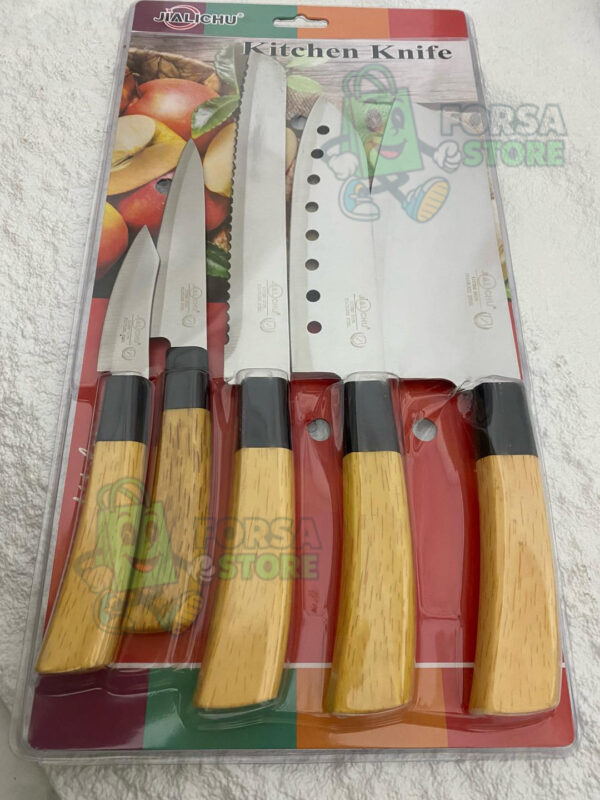 Ensemble de couteaux Jialichu en acier inoxydable, manche en bakélite, 5 pièces - ForsaStore TN