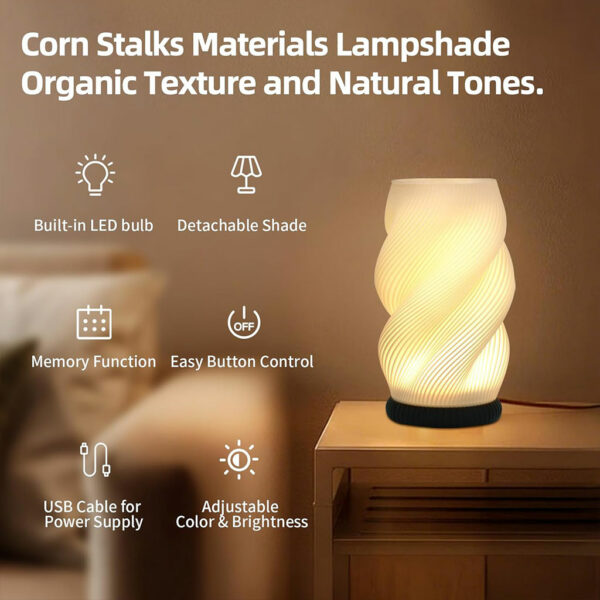 Lampe de chevet et vase lumineux avec 3 couleurs et 9 niveaux de luminosité réglables – مصباح ديكور داخلي - Forsa-Store Tunisie