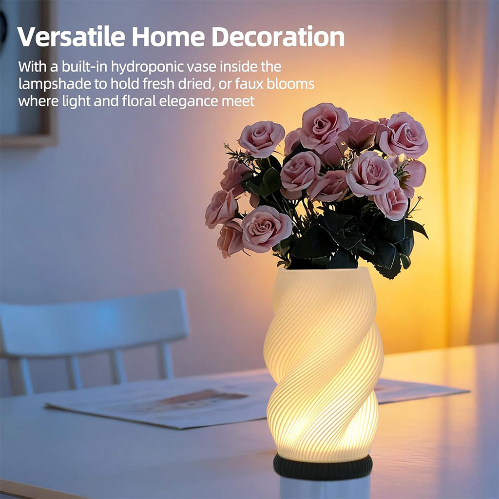 Lampe de chevet et vase lumineux avec 3 couleurs et 9 niveaux de luminosité réglables – مصباح ديكور داخلي - Forsa-Store Tunisie - 3 Lampe de chevet et vase lumineux avec 3 couleurs et 9 niveaux de luminosité réglables – مصباح ديكور داخلي - Forsa-Store Tunisie