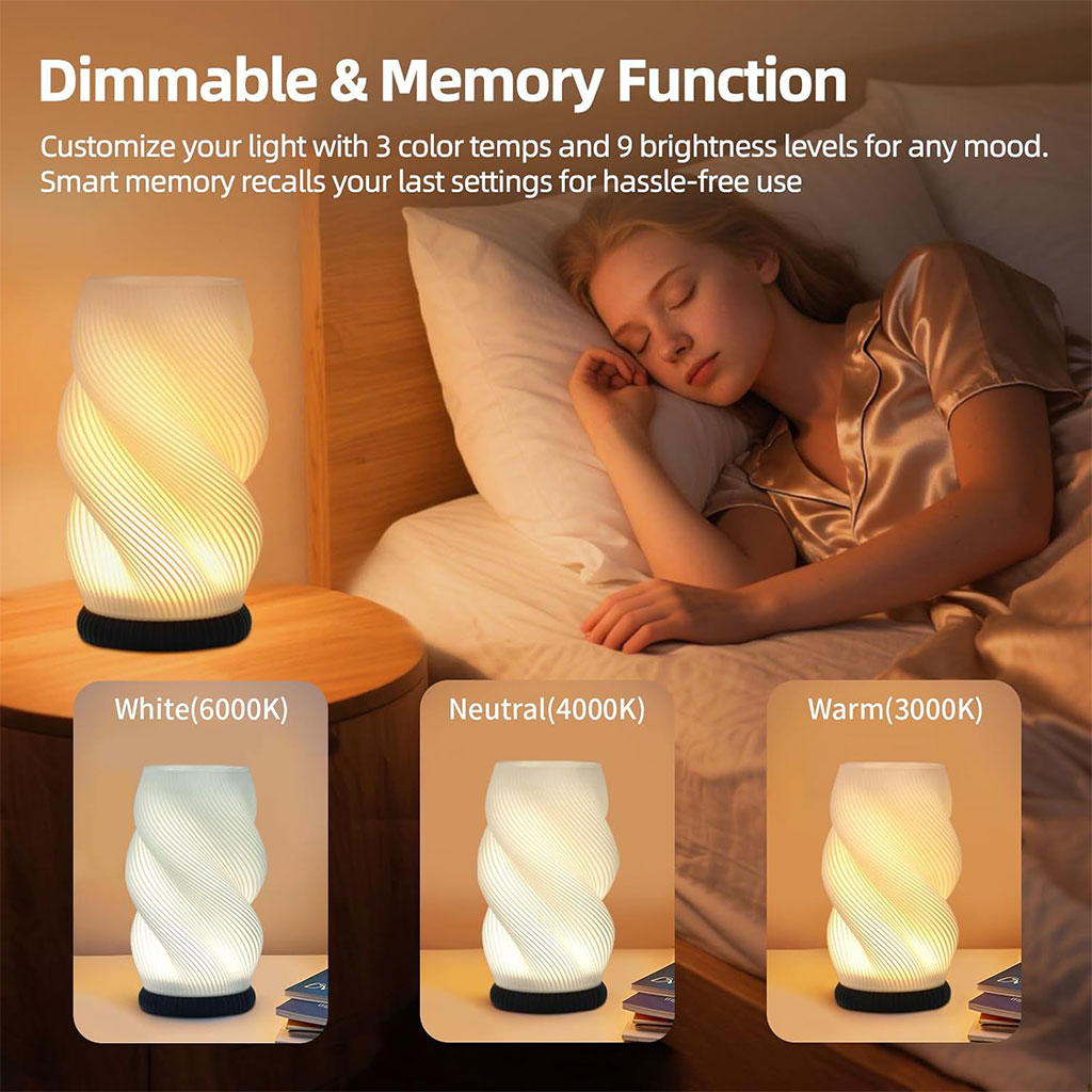 Lampe de chevet et vase lumineux avec 3 couleurs et 9 niveaux de luminosité réglables – مصباح ديكور داخلي - Forsa-Store Tunisie - 4 Lampe de chevet et vase lumineux avec 3 couleurs et 9 niveaux de luminosité réglables – مصباح ديكور داخلي - Forsa-Store Tunisie