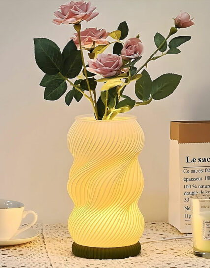 Lampe de chevet et vase lumineux avec 3 couleurs et 9 niveaux de luminosité réglables – مصباح ديكور داخلي - Forsa-Store Tunisie