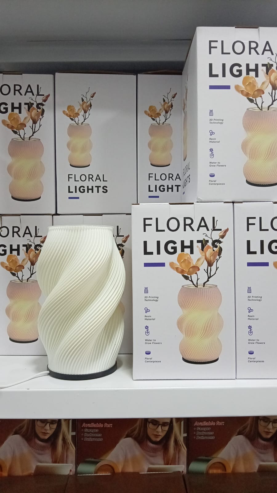 Lampe de chevet et vase lumineux avec 3 couleurs et 9 niveaux de luminosité réglables – مصباح ديكور داخلي - Forsa-Store Tunisie - 6