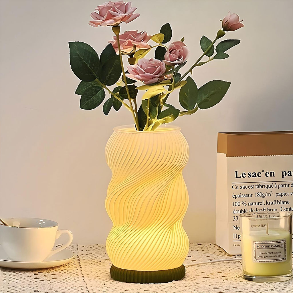 Lampe de chevet et vase lumineux avec 3 couleurs et 9 niveaux de luminosité réglables – مصباح ديكور داخلي - Forsa-Store Tunisie