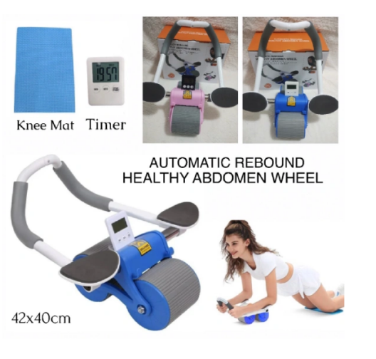 Rouleau Abdominal avec support coude Back Trainer 2en1 entraînement abdominal + massage du dos