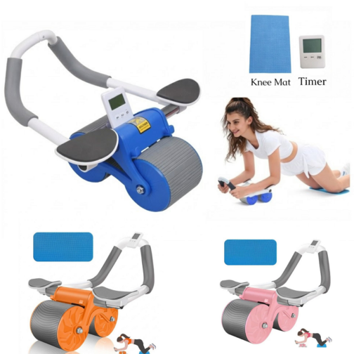 Rouleau Abdominal avec support coude Back Trainer 2en1 entraînement abdominal + massage du dos