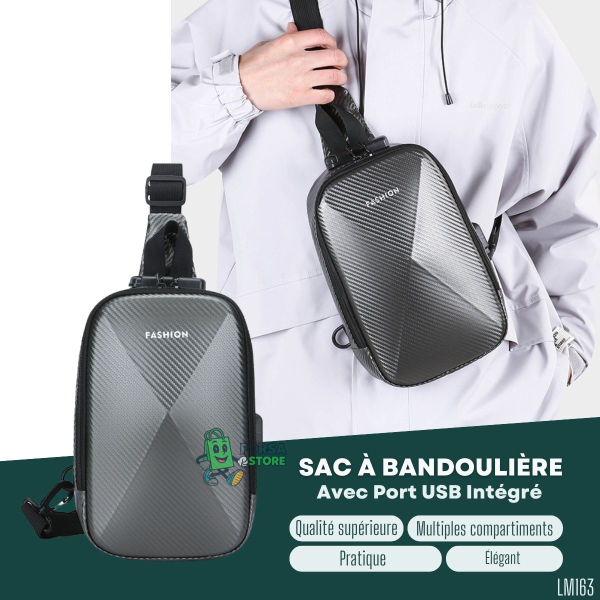 Sac à bandoulière Avec Port USB Intégré LM163 - Forsa-Store