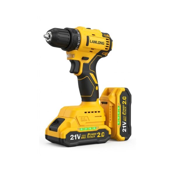 Perceuse Visseuse LANLONG Avec 2 Batteries 21V Et Chargeur