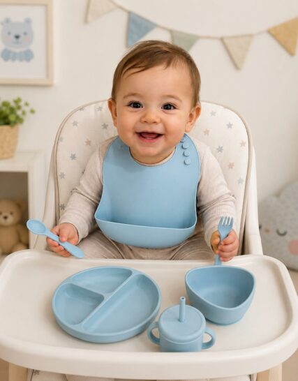 Set Repas Bébé en Silicone 6 Pièces Incassables