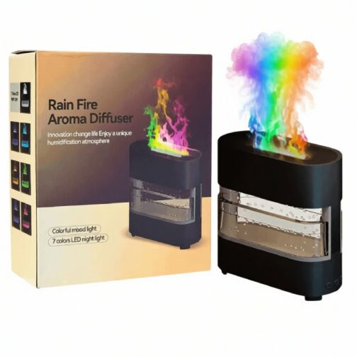 Diffuseur d’Arômes Effet Flamme – 4.5 W – Noir – Forsa-Store