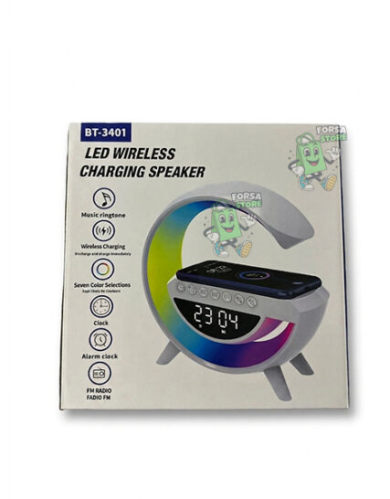 LAMPE LED 3 EN 1 AVEC HAUT-PARLEUR BLUETOOTH + CHARGEUR SANS FIL BT-3401 - Forsa-Store
