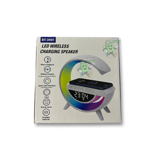 LAMPE LED 3 EN 1 AVEC HAUT-PARLEUR BLUETOOTH + CHARGEUR SANS FIL BT-3401 - Forsa-Store