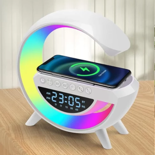 LAMPE LED 3 EN 1 AVEC HAUT-PARLEUR BLUETOOTH + CHARGEUR SANS FIL BT-3401 – Forsa-Store