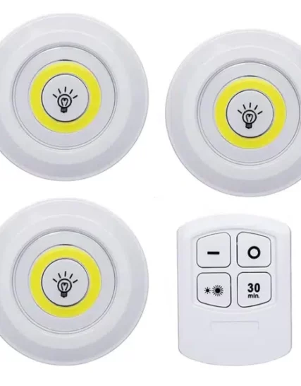 Lot de 3 Spots Led Sans Fil avec Télécommande - Forsa-Store
