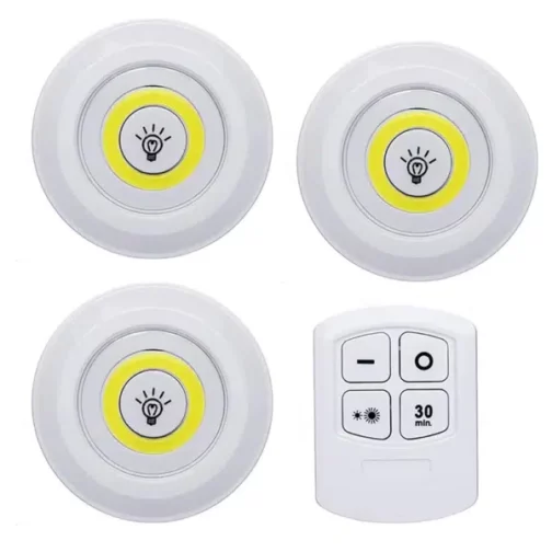 Lot de 3 Spots Led Sans Fil avec Télécommande - Forsa-Store