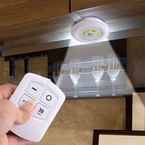 Lot de 3 Spots Led Sans Fil avec Télécommande