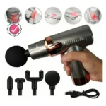 Pistolet De Massage Musculaire Sans Fil 4 Têtes