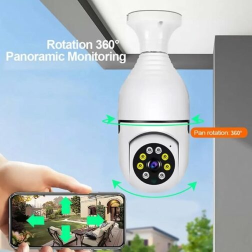 Ampoule Caméra De Surveillance 360 Degrés Panoramique 1080P FULL HD – 2