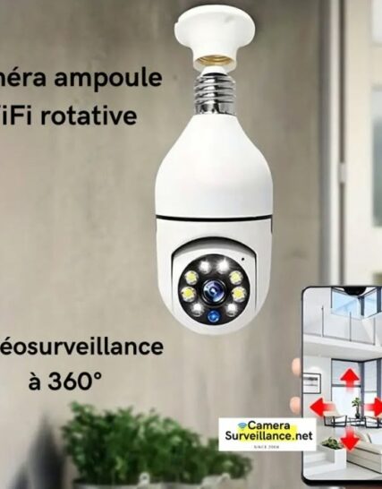 Ampoule Caméra De Surveillance 360 Degrés Panoramique 1080P FULL HD