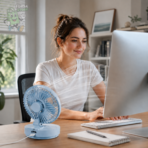 Ventilateur Pliable LED de Bureau Rechargeable USB – JK-F673