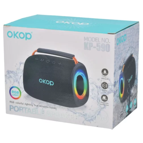 Enceinte Bluetooth OKOP – 15 W RGB KP-590