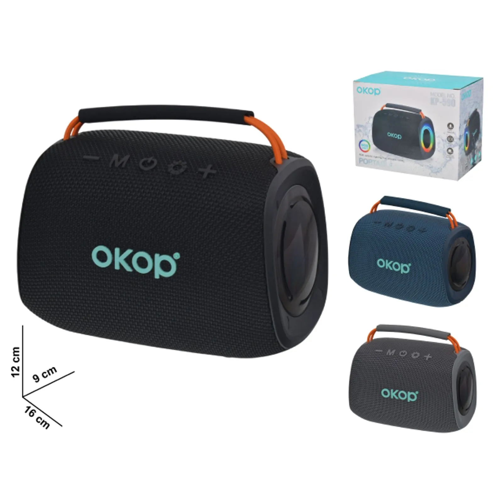 Enceinte Bluetooth OKOP – 15 W RGB KP-590 - 3