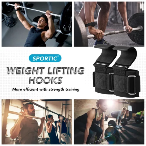 Sangles de Musculation avec Crochets – Lot de 2 Supports de Poignet pour Tractions