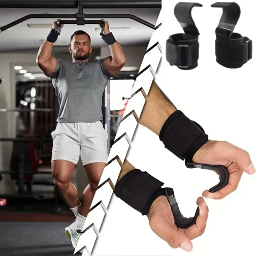 Sangles de Musculation avec Crochets – Lot de 2 Supports de Poignet pour Tractions
