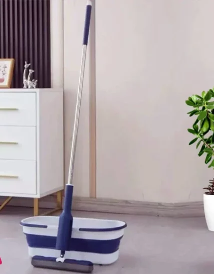 Balai Éponge Pliable avec Seau Essoreur Compact