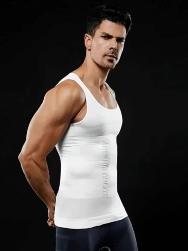 Débardeur à maigrissant pour homme gym One Shapers Slimming Shirt Blanc