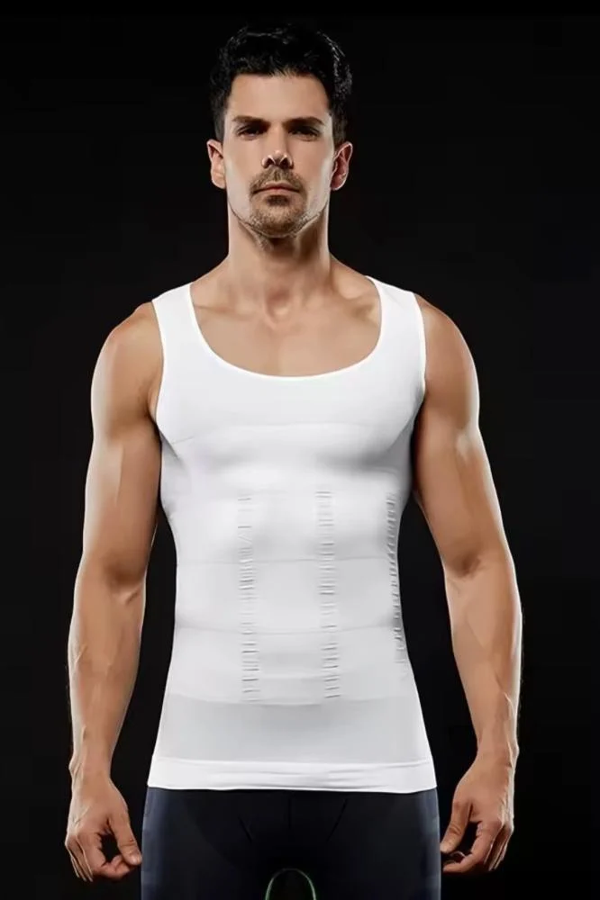 Débardeur à maigrissant pour homme gym One Shapers Slimming Shirt Blanc 1 Débardeur à maigrissant pour homme gym One Shapers Slimming Shirt - Blanc