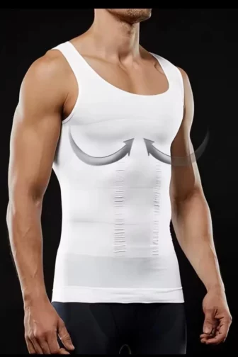 Débardeur à maigrissant pour homme gym One Shapers Slimming Shirt Blanc