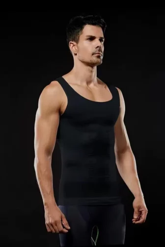 Débardeur à maigrissant pour homme gym One Shapers Slimming Shirt Blanc
