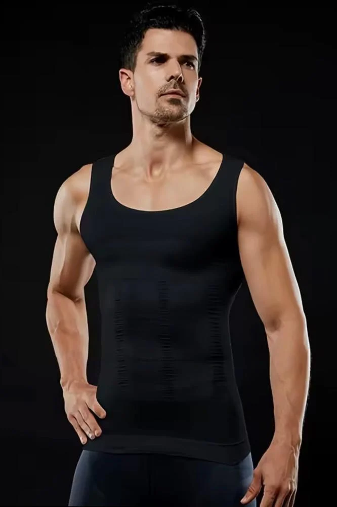 Débardeur à maigrissant pour homme gym One Shapers Slimming Shirt Noir Débardeur à maigrissant pour homme gym One Shapers Slimming Shirt - Noir