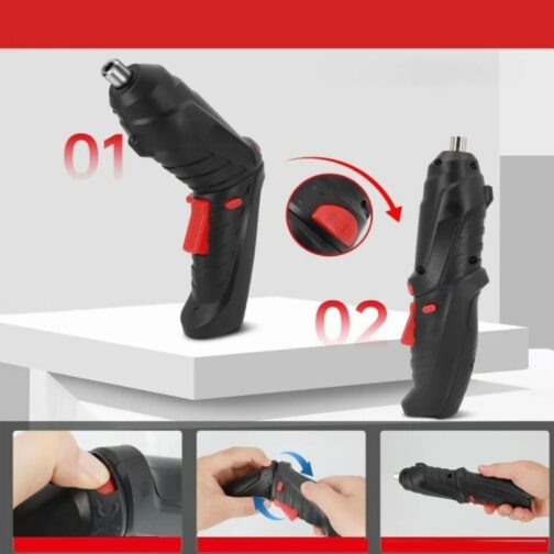 Kit Tournevis Électrique Rechargeable 3.6V – 46 Pièces – Poignée Pivotante