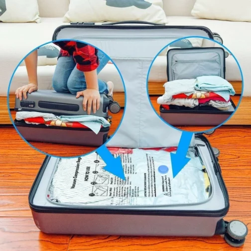 Pack 5 Sacs de rangement sous vide avec pompe