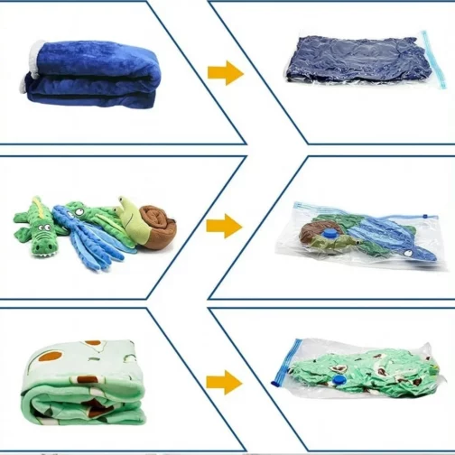 Pack 5 Sacs de rangement sous vide avec pompe