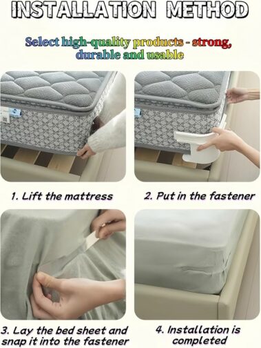 4 Pièces Pinces de Verrouillage pour Drap-Housse