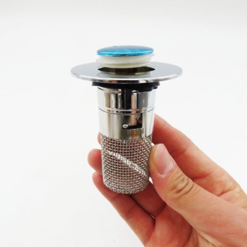Bouchon de lavabo universel avec filtre anti-cheveux et système d&rsquo;évacuation – 5