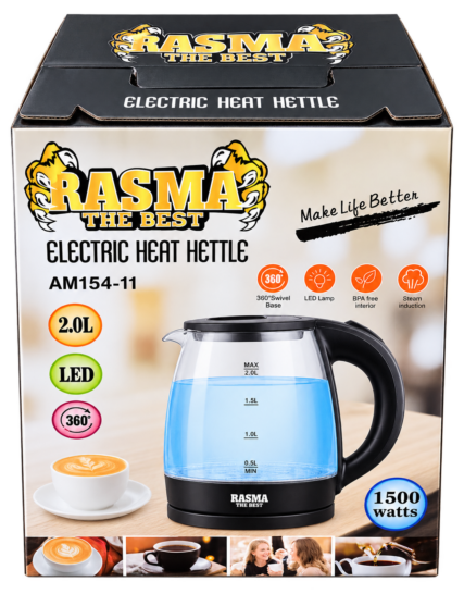 Bouilloire Électrique en Verre AM154-11 2L – 1500W