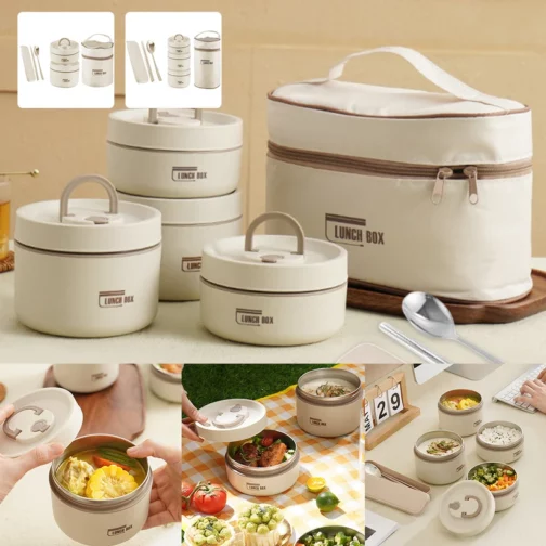 Ensemble de 4 boites à lunch isothermes avec sac – 2