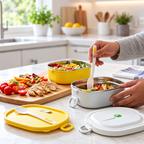 Lunch Box Inox Isotherme Double Étage 1800 Ml